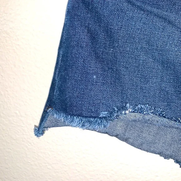 FRAME LE MINI RAW STAGGER EDGE DENIM MINISKIRT SIZE 29